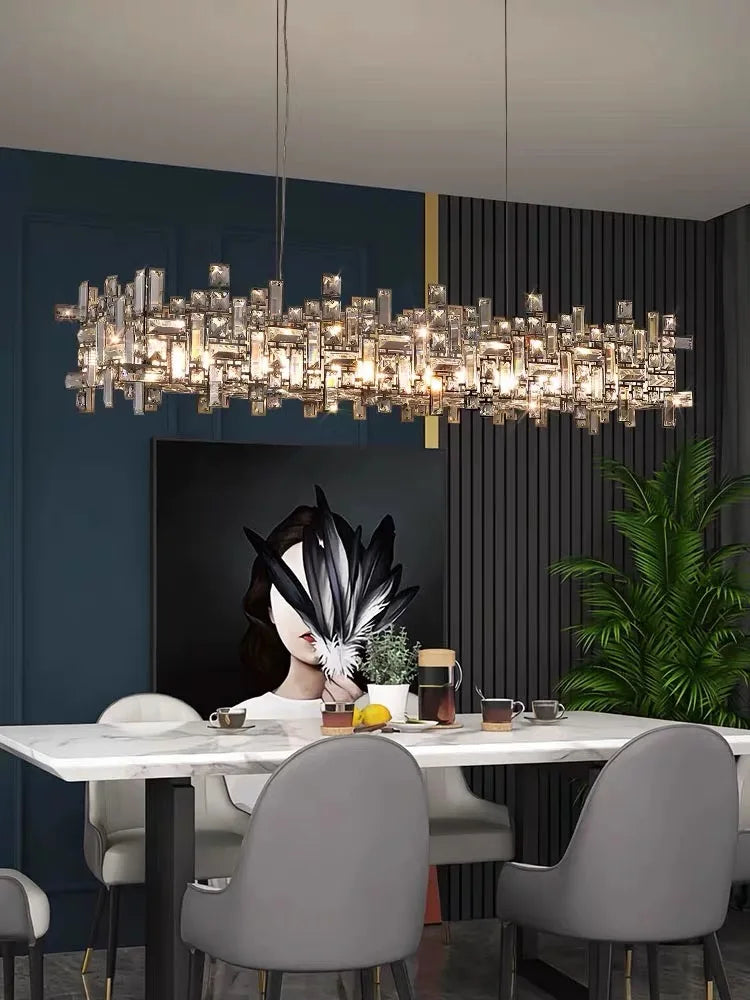 Modern Crystal Chandelier: Elegant Lighting Fixtures for Living, Dining, and Bedroom