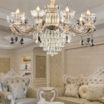 Duplex European Crystal Chandelier for Staircase with Hollow Design