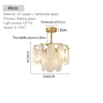 Luxury Copper Chandelier Light Glass Crystal Brass Master Bedroom French Living Room