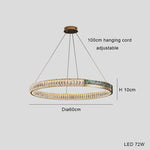 Crystal Ring Ceiling Chandelier | Stainless Steel | Luxury Home Decor