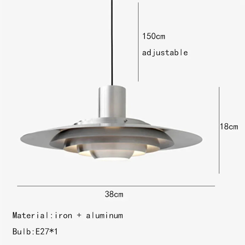 Metal Pendant Light with E27 Bulb for Dining Room and Kitchen