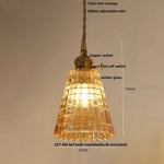 Afralia™ Nordic LED Pendant Light Walnut Glass Copper Kitchen Bar Hanging Lamp