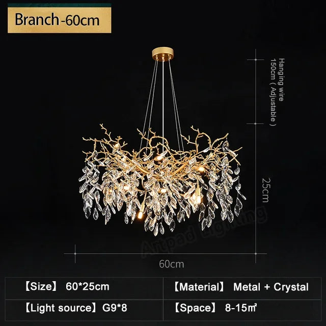 Luxury Crystal Chandeliers: Modern Metal Hanging Lamp for Dining Living Room Hotel Hall