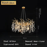 Luxury Crystal Chandeliers: Modern Metal Hanging Lamp for Dining Living Room Hotel Hall