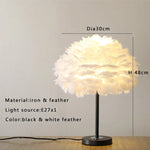 Feather White Grey Floor Lamp Minimalist Standard Light Living Room Shop Bedside Standing Lamps