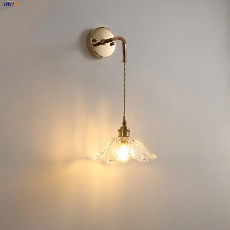 Clear Glass LED Wall Light | Modern Adjustable Nordic Copper Lamp Fixtures