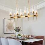 Gold Metal Glass LED Pendant Lights Chain Hanging Lamp