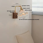 Walnut Brass Ceramic LED Wall Sconce | Modern Nordic Rotatable Stair Light