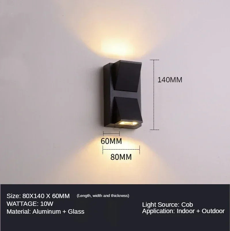 Outdoor Aluminium 5W LED Wall Lamp Sconce for Balcony Garden Decoration