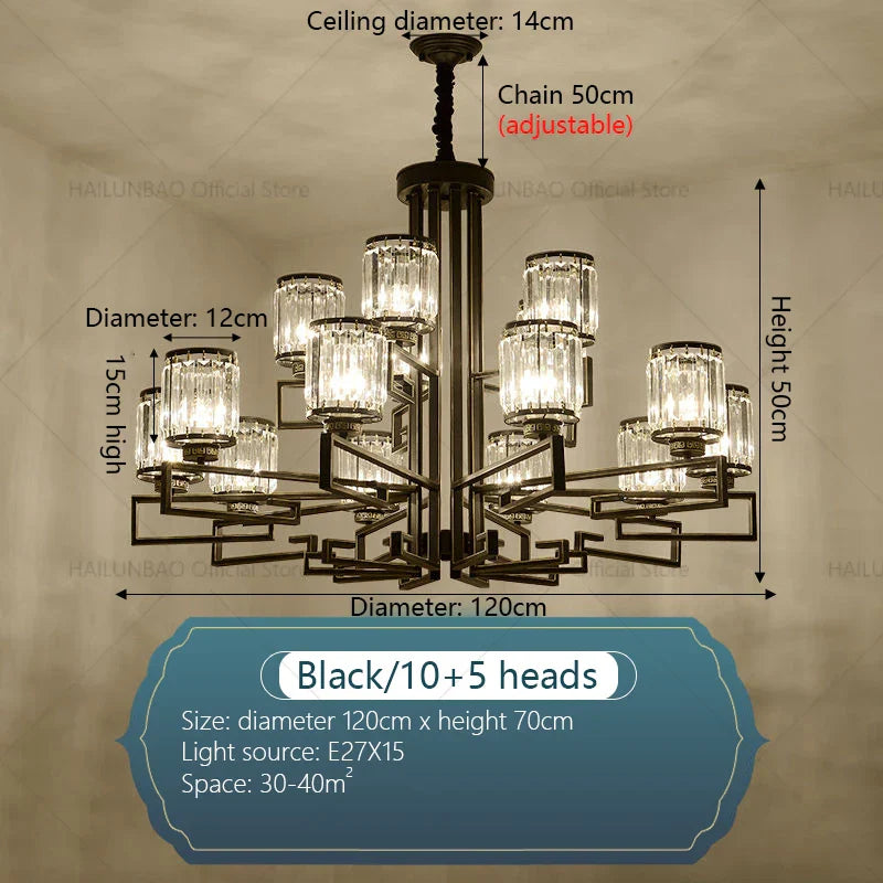 Crystal Chandelier: Modern Luxury Main Light for Livingroom, Hall, and Restaurant