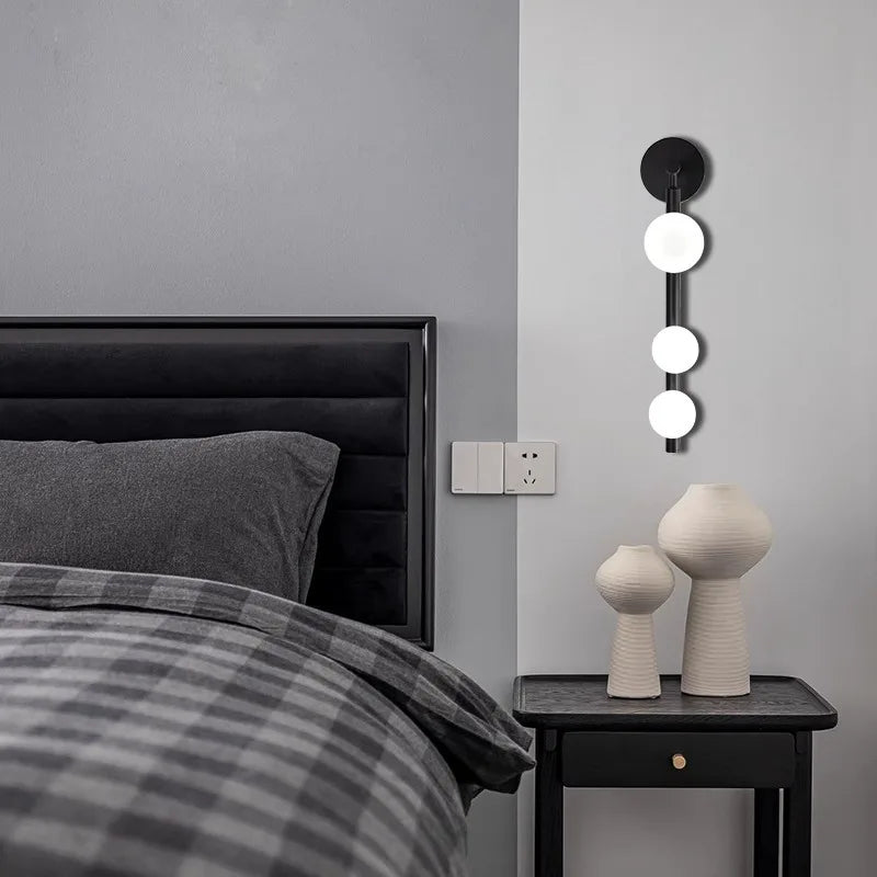 White Glass Ball Wall Sconce Lamp for Parlor, Bedroom, Dining Room