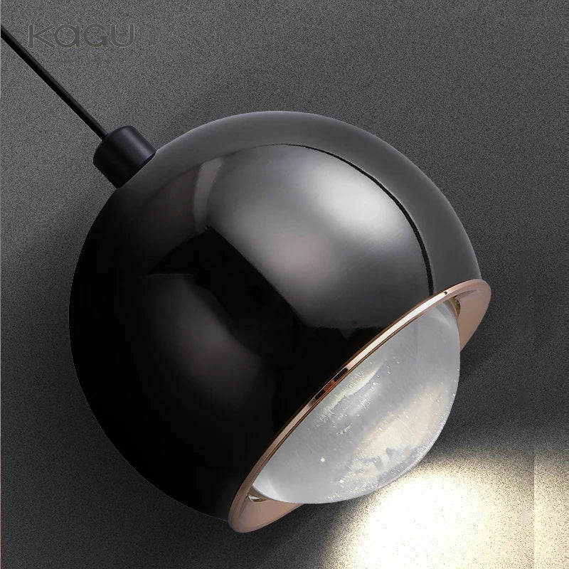Gold Metal Luster Pendant for Bedside & Kitchen Island - Minimalist LED Hanging Light