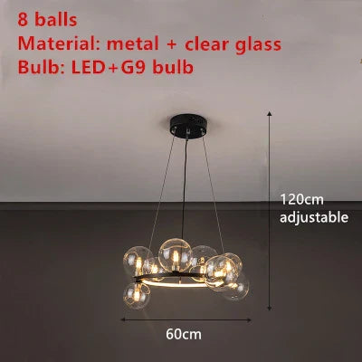 Branching Bubbles Chandelier in Black and Gold for Modern Dining Room