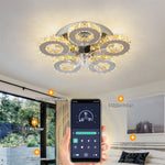 Crystal LED Ceiling Fan: Remote Control Chandelier for Bedroom & Living Room