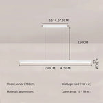 Modern Straight Pendant LED Light - Minimalist Painted Aluminium Chandelier