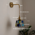 Tiffany Style Colorful Glass Wall Light Fixture - Up Down Rotate Bedside Lamp