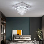 Crystal LED Flush Mount Ceiling Light for Kitchen Hallway - Modern Chandelier Fixture