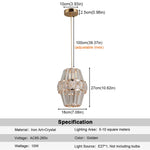 Retro Crystal Chandelier Pendant Light for Home Decor
