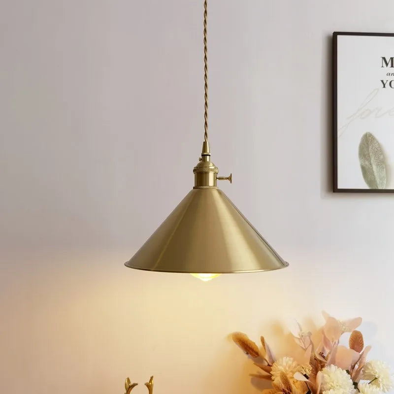 Copper LED Pendant Light, Modern Decor for Bedroom & Living Room