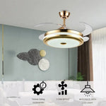 42" Smart LED Ceiling Fan Light with Retractable Blades and Remote Control