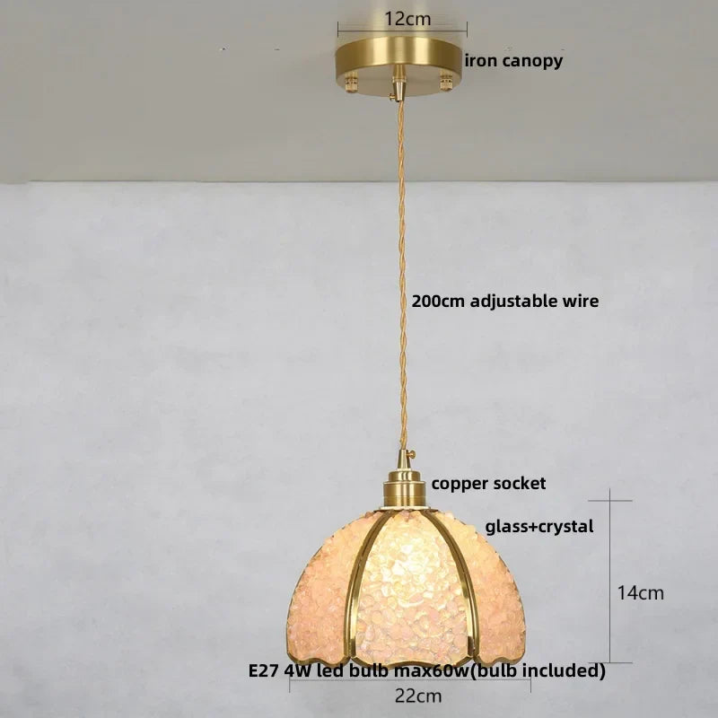 Afralia™ Crystal Glass LED Pendant Lamp: Modern Nordic Style Hanging Light Fixture for Home Decor