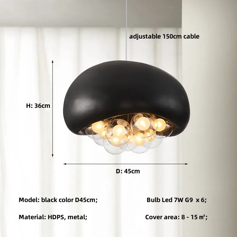 Nordic G9 LED Pendant Lights with HDPS Glass Shades for Dining Room