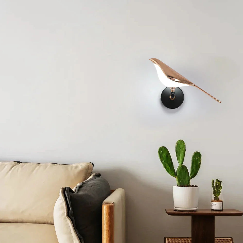 Bird Wall Light Night Modern Fixture Iron Lamp Living Room LED