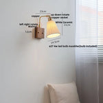 Nordic LED Wall Lights Pull Chain Switch Bedside Lamp Walnut Ash Glass Copper