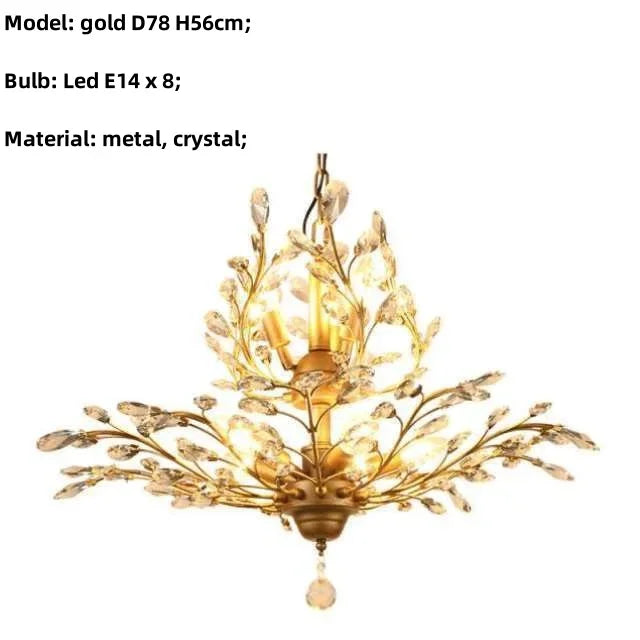 Afralia™ Crystal Chain Pendant Chandelier LED Lights for Indoor Decor