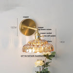 Afralia™ Nordic Copper Glass Wall Sconce LED Light Fixture for Dining Living Room