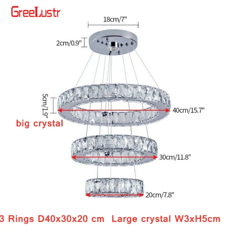 Crystal Chandelier Pendant Lamp for Dining Room and Bedroom