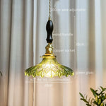 Japanese Style Green Glass LED Pendant Chandelier for Home Decor