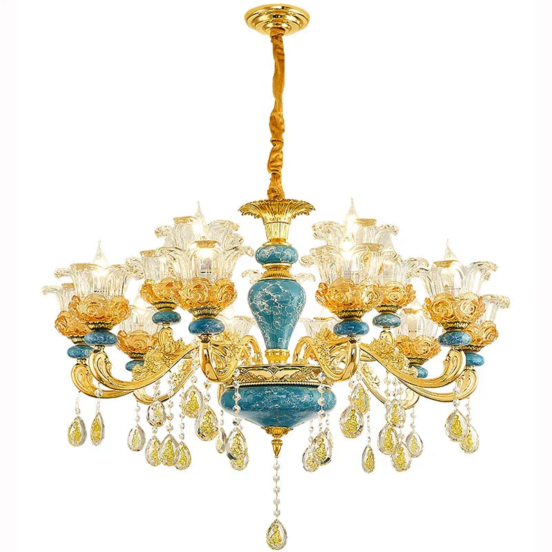 Luxury Ceramic Crystal Chandelier for Living Room, Bedroom, and Restaurant