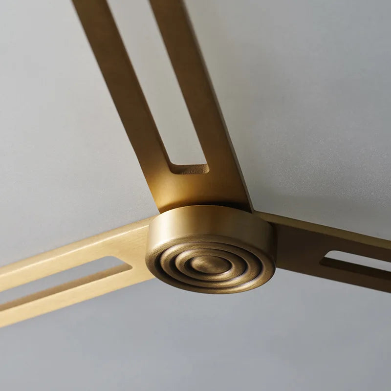 Marble Ceiling Light Brass Finish Bedroom Decor Led Ceiling Lamp