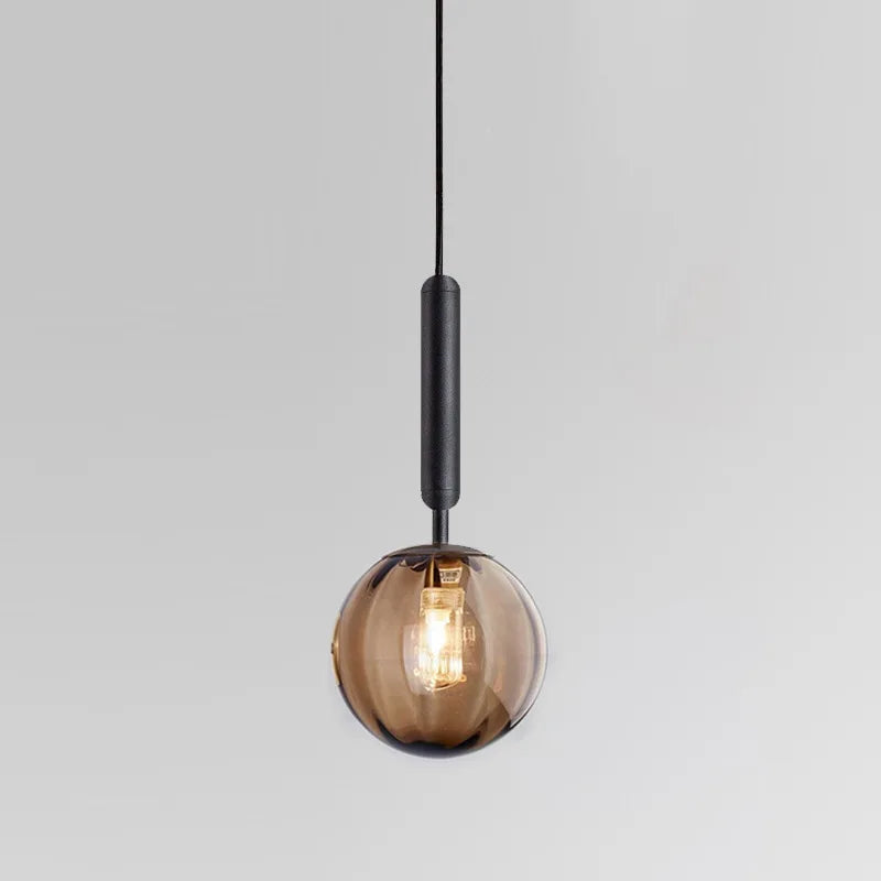 Glass Ball Pendant Lamp LED Hanging Light for Minimalist Living Room