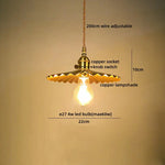Copper Glass LED Pendant Lamp for Dining Living Room Bedroom Bar Nordic Style Hnaging Light