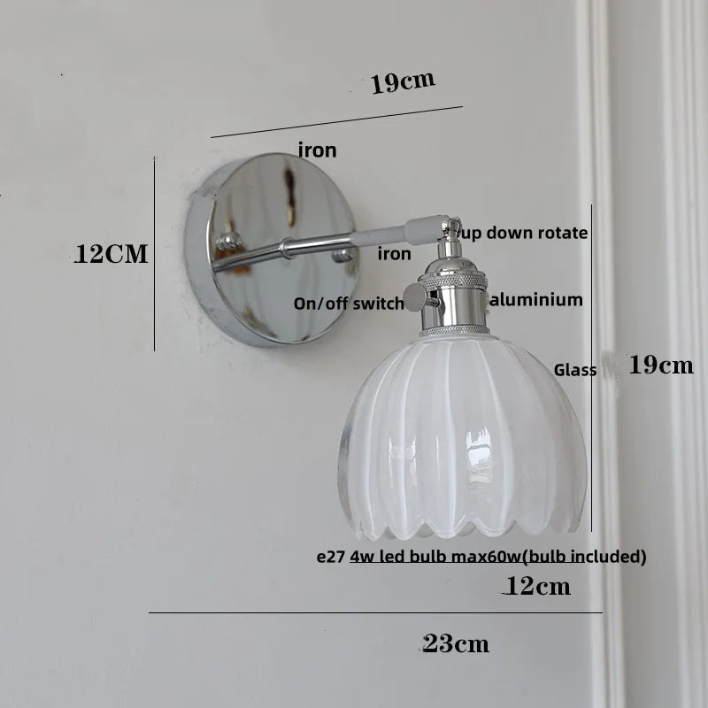 Clear Glass Iron Wall Lamp - Dual Light Up Down Rotate for Home Décor
