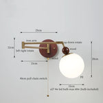 White Pumpkin LED Wall Light Fixture Swing Arm Nordic Modern Wandlamp