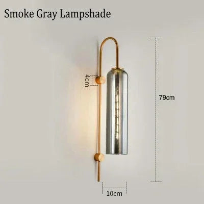 Glass Sconce Wall Lamp for Bedroom Living Room