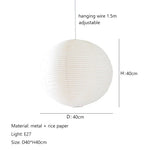 Round Rice Paper LED Pendant Lights for Home Decor Chandelier