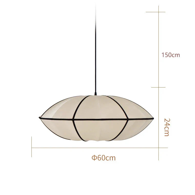 Danish Fabric Pendant Lamp Vintage Chandelier E27 Bulb