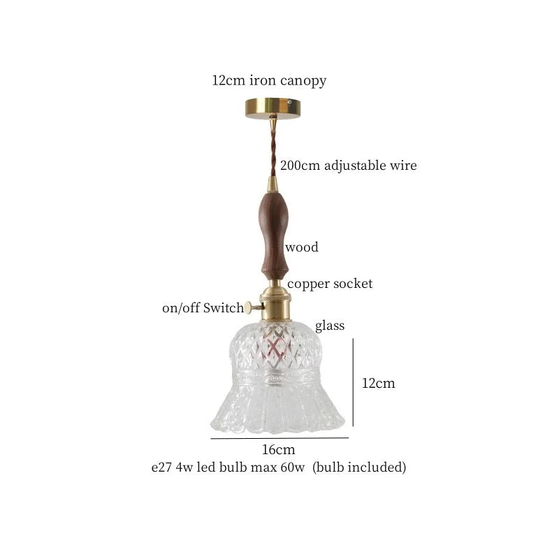 Green Glass LED Pendant Lights - Nordic Minimalist Style for Bedroom, Living Room