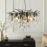 Crystal Chandelier: Black/Gold/Chrome Ceiling Lamp for Living Room & Dining Table