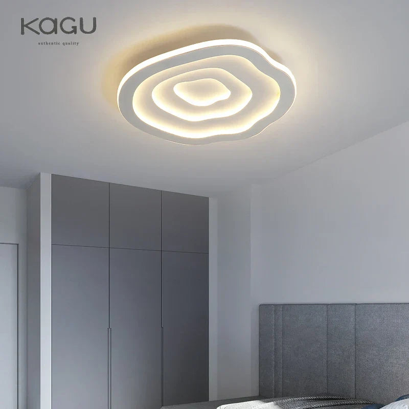 Modern LED Ceiling Chandelier for Living Room Bedroom Kitchen Study, White Dimmable Remote Control Light Fixtures