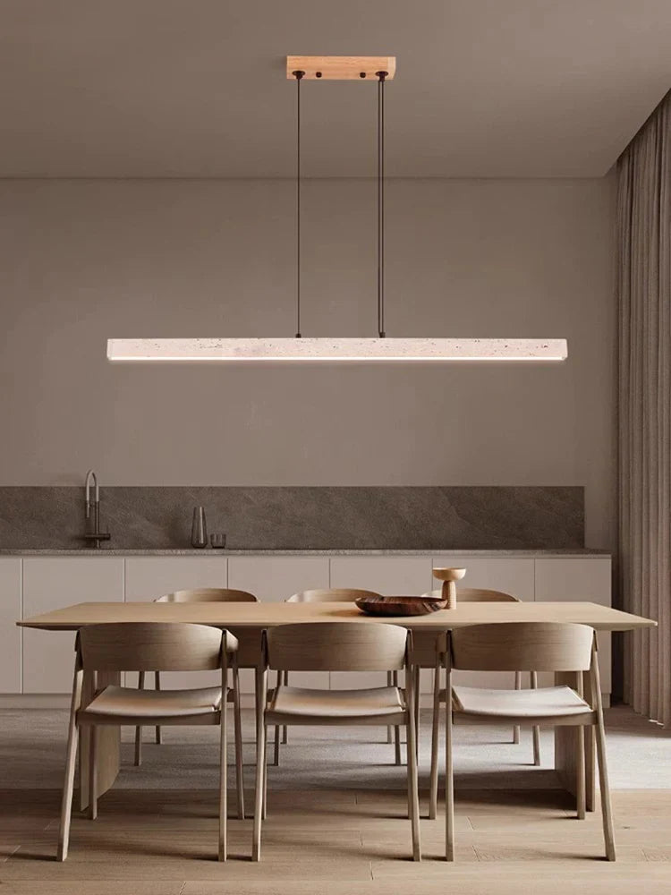 Round Linear Stone Chandelier - Trendy Home Lighting for Dinning Room & Living Room