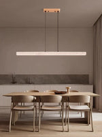 Round Linear Stone Chandelier - Trendy Home Lighting for Dinning Room & Living Room