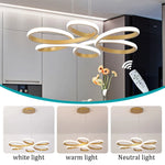 Modern Acrylic Aluminum LED Chandelier with Remote Control Dimming