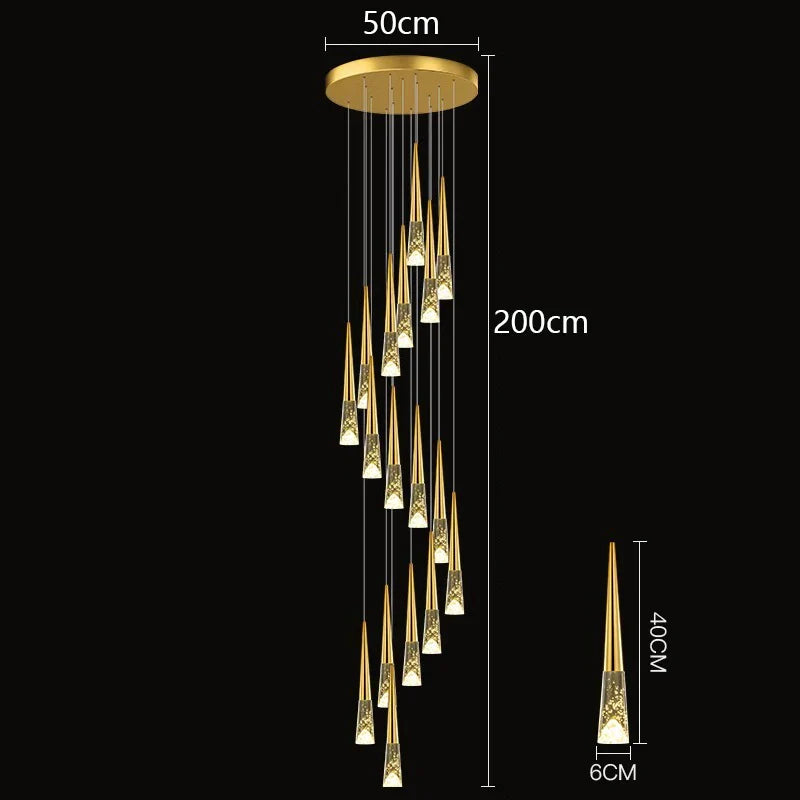 Nordic Home Decoration Stair Chandelier Living Room Dining Pendant Lights Ceiling Lighting