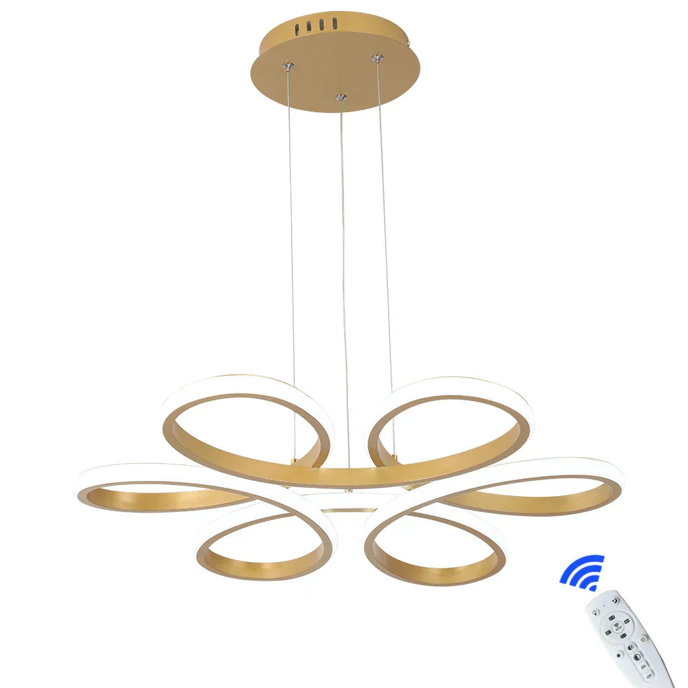 Modern Acrylic Aluminum LED Chandelier with Remote Control Dimming