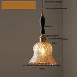 Walnut Wood & Glass LED Pendant Lamp Modern Nordic Style